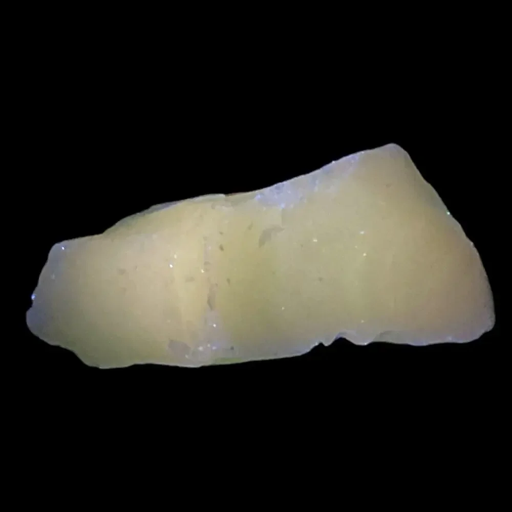 Jadeite Art Glass Cullet Glowing Manganese Slag Glass #4GL158